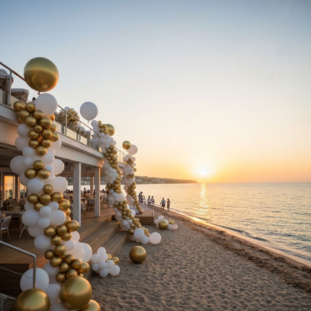 Decoracion de beach club con globos