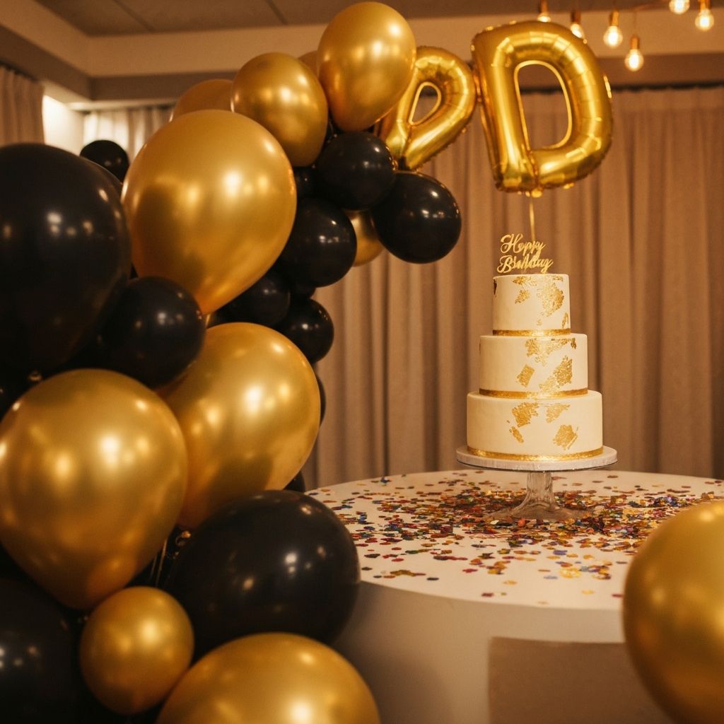 Decoracion de cumpleanos de lujo con globos