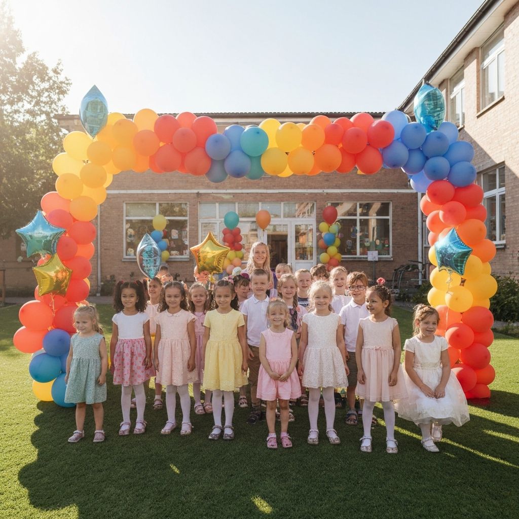 Decoracion con globos para centros educativos