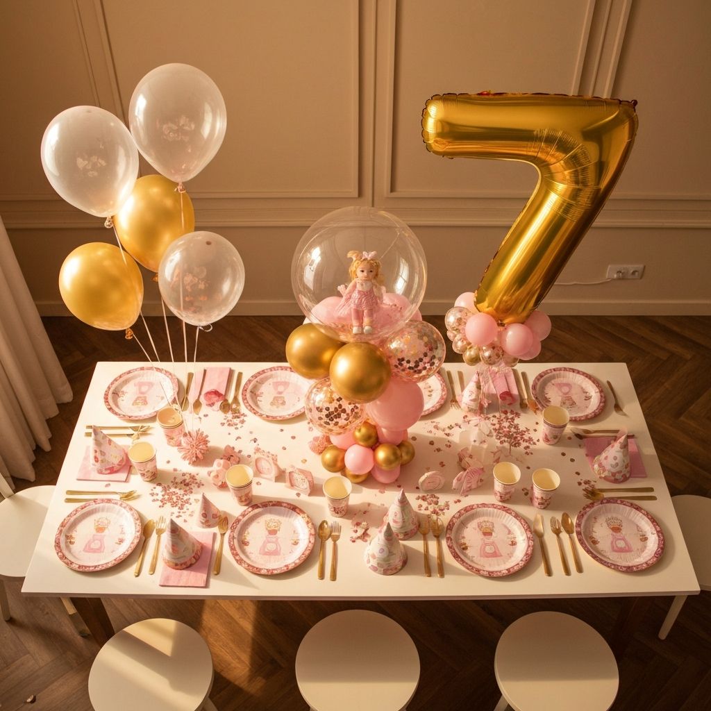 Set Premium temático con decoración completa de mesa y globos